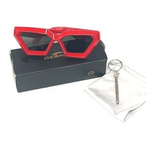 Valentine’sDay Victoria Leland Design Premium Red Geometric Sunglasses